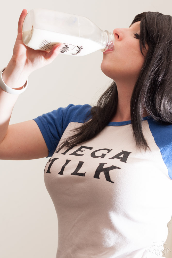 Photo of PiggyNukka cosplaying Mega Milk (Internet Meme) .