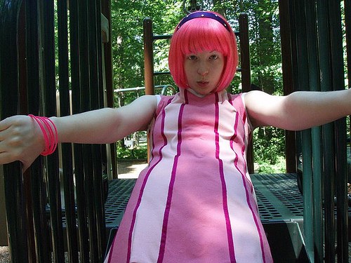 Photo of Enny cosplaying Stephanie (Lazy Town) .