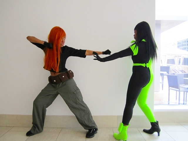 Women Kim Possible Shego Costume Jumpsuit Super Villain Halloween