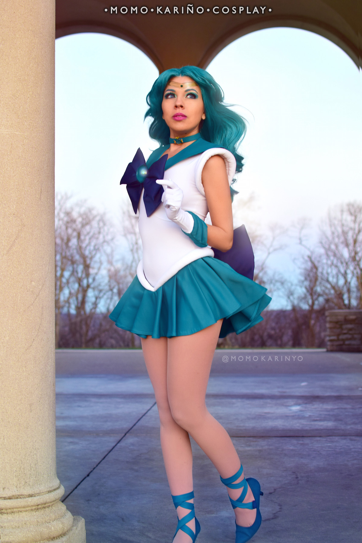 Sailor-Moon-Neptune Cosplay Costume With Gloves Sailor Suit Dress Skirt
