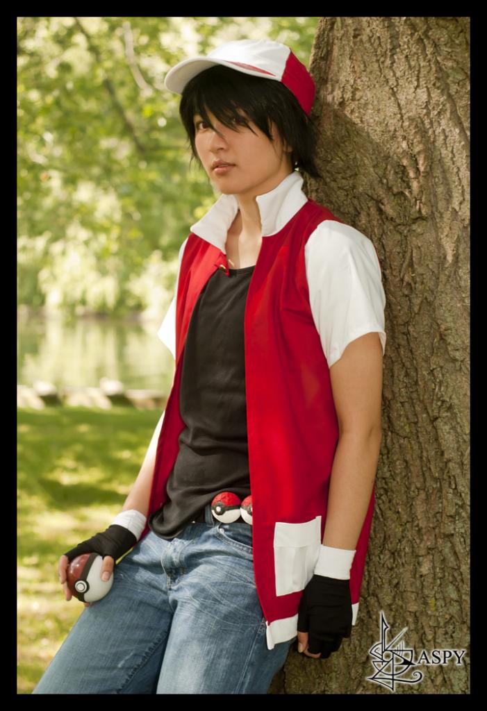 Photo of Keita cosplaying Red (Pokemon) .