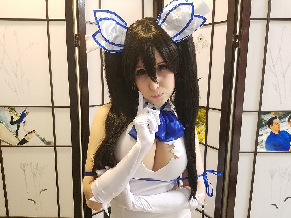 Anime DanMachi Season 4 Hestia Cosplay Costume Wig White Blue Skirt Is It  Wrong That I